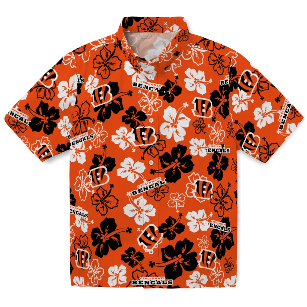 Cincinnati Bengals Hawaiian Shirt - Hibiscus Flower Design | Moonbestprint