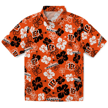 Cincinnati Bengals Hawaiian Shirt - Hibiscus Flower Design | Moonbestprint
