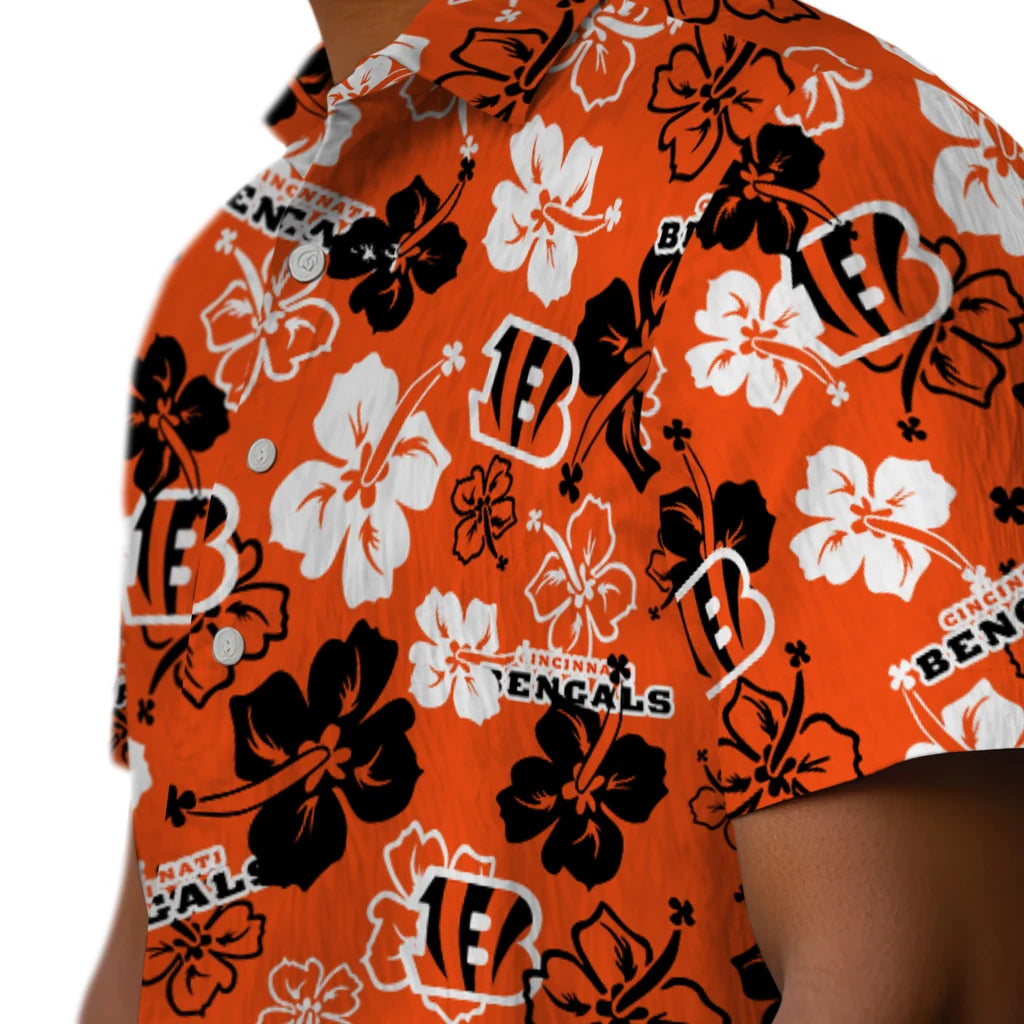 Cincinnati Bengals Hawaiian Shirt - Hibiscus Flower Design | Moonbestprint