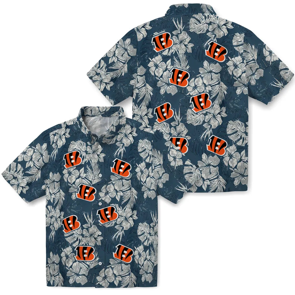 Cincinnati Bengals Hawaiian Shirt - Hibiscus Flowers | Moonbestprint