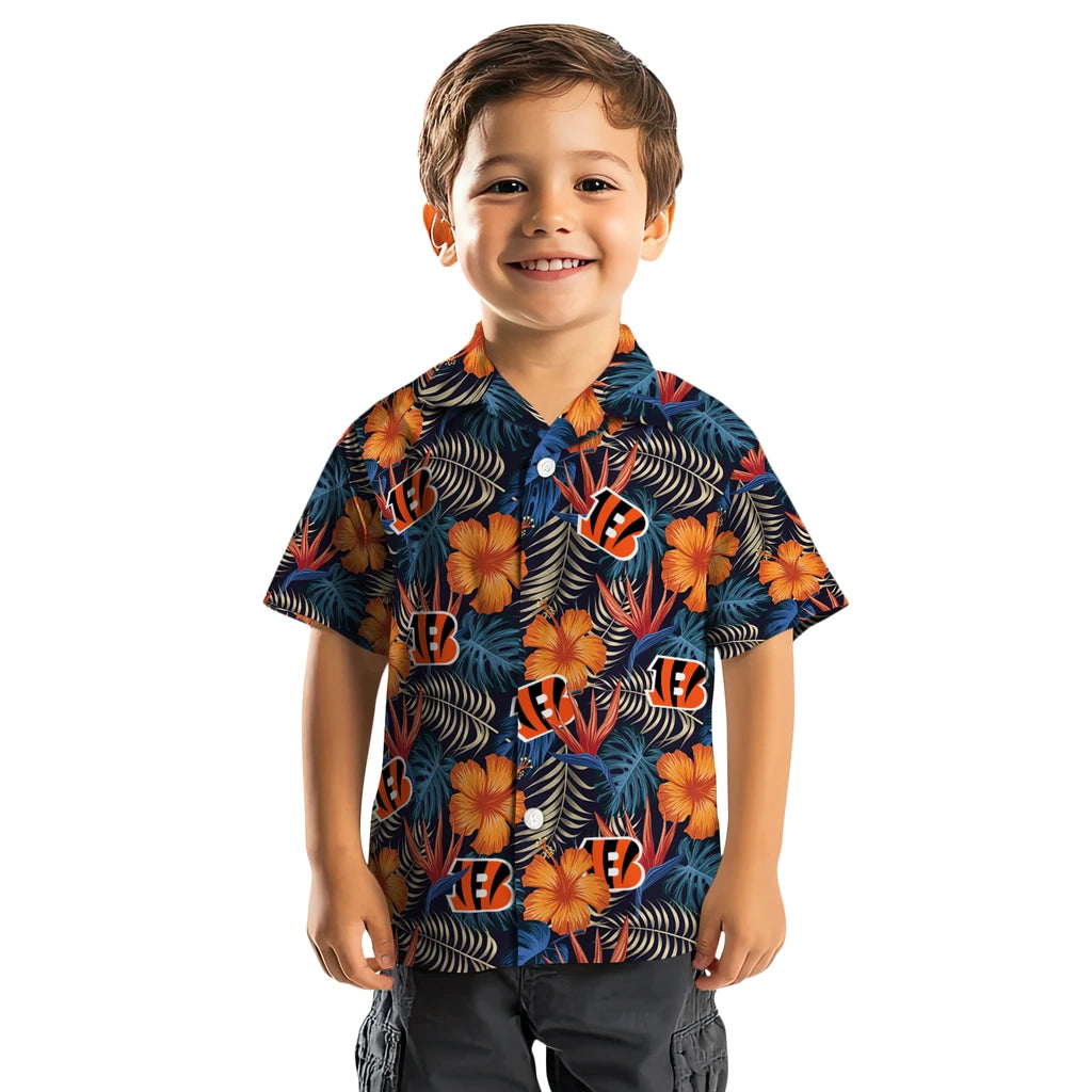 Cincinnati Bengals Hawaiian Shirt - Hibiscus Foliage | Moonbestprint