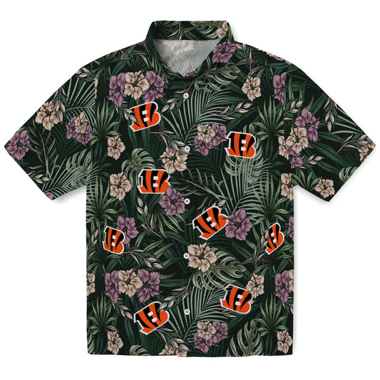 Cincinnati Bengals Hawaiian Shirt - Hibiscus Leaves Pattern | Moonbestprint