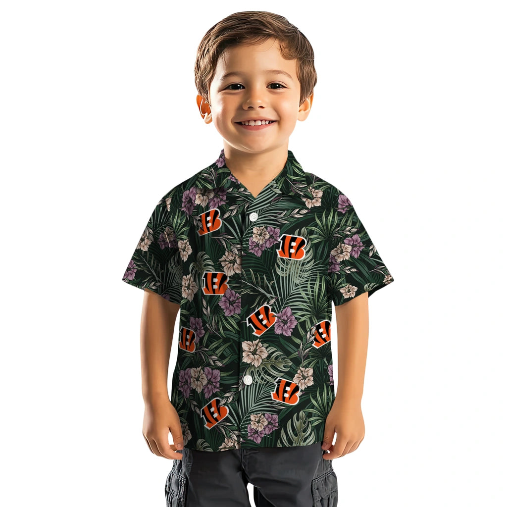 Cincinnati Bengals Hawaiian Shirt - Hibiscus Leaves Pattern | Moonbestprint
