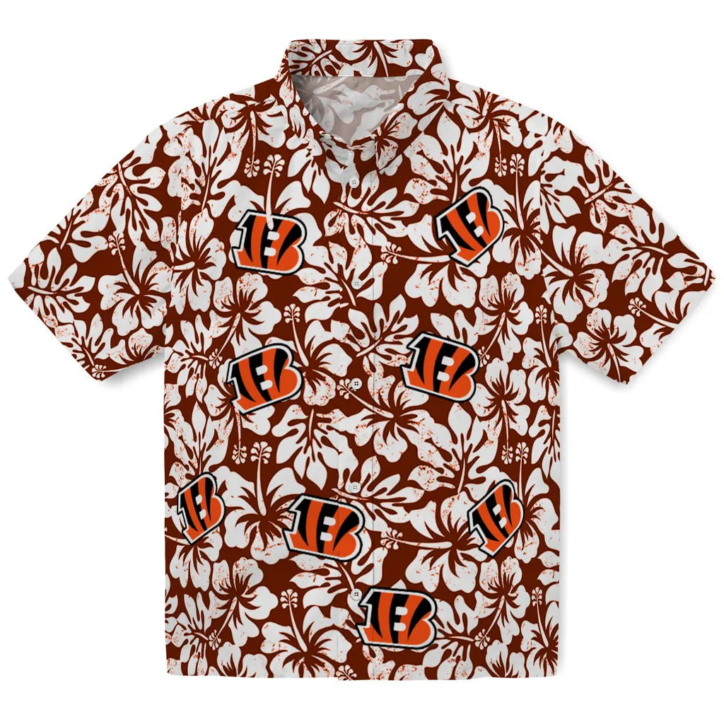 Cincinnati Bengals Hawaiian Shirt - Hibiscus Motif | Moonbestprint