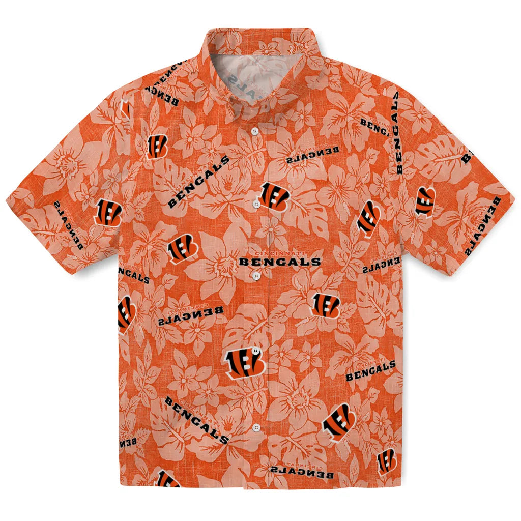 Cincinnati Bengals Hawaiian Shirt - Hibiscus Oasis | Moonbestprint