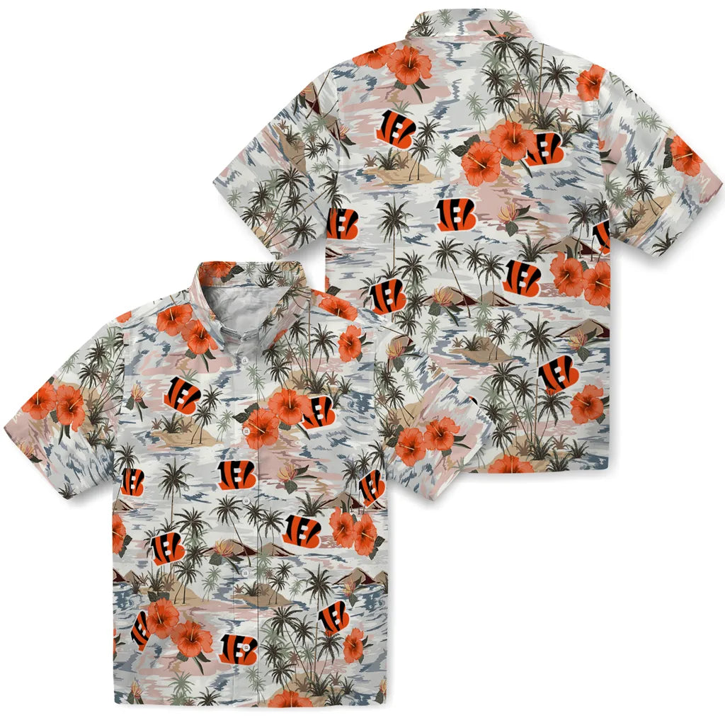 Cincinnati Bengals Hawaiian Shirt - Hibiscus Seaside | Moonbestprint