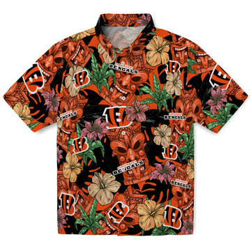 Cincinnati Bengals Hawaiian Shirt - Hibiscus Tiki Jungle | Moonbestprint