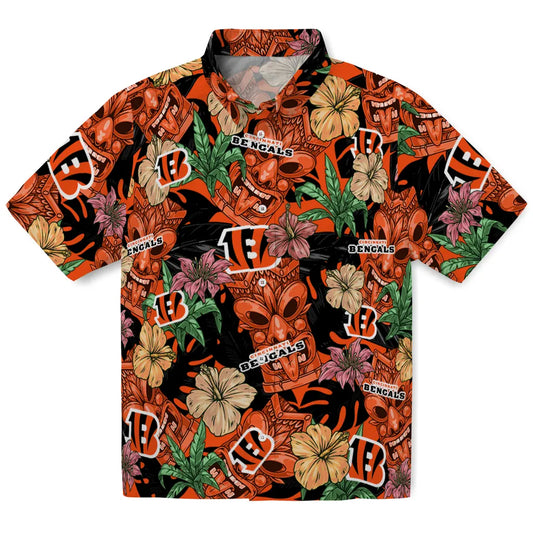 Cincinnati Bengals Hawaiian Shirt - Hibiscus Tiki Jungle | Moonbestprint