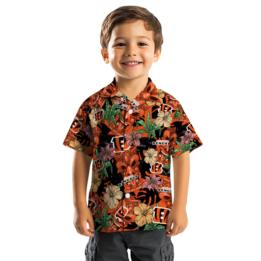 Cincinnati Bengals Hawaiian Shirt - Hibiscus Tiki Jungle | Moonbestprint