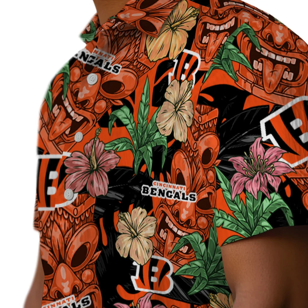 Cincinnati Bengals Hawaiian Shirt - Hibiscus Tiki Jungle | Moonbestprint