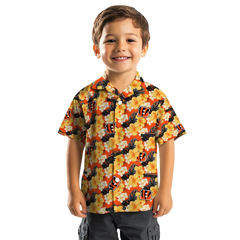 Cincinnati Bengals Hawaiian Shirt - Hibiscus Tropics | Moonbestprint