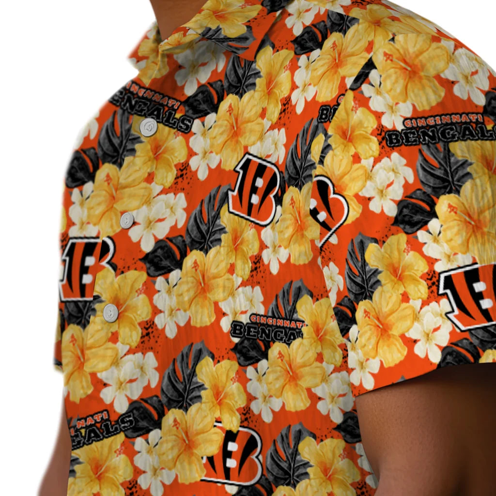 Cincinnati Bengals Hawaiian Shirt - Hibiscus Tropics | Moonbestprint