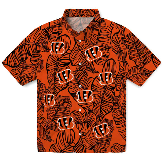 Cincinnati Bengals Hawaiian Shirt - Leaf Outline | Moonbestprint