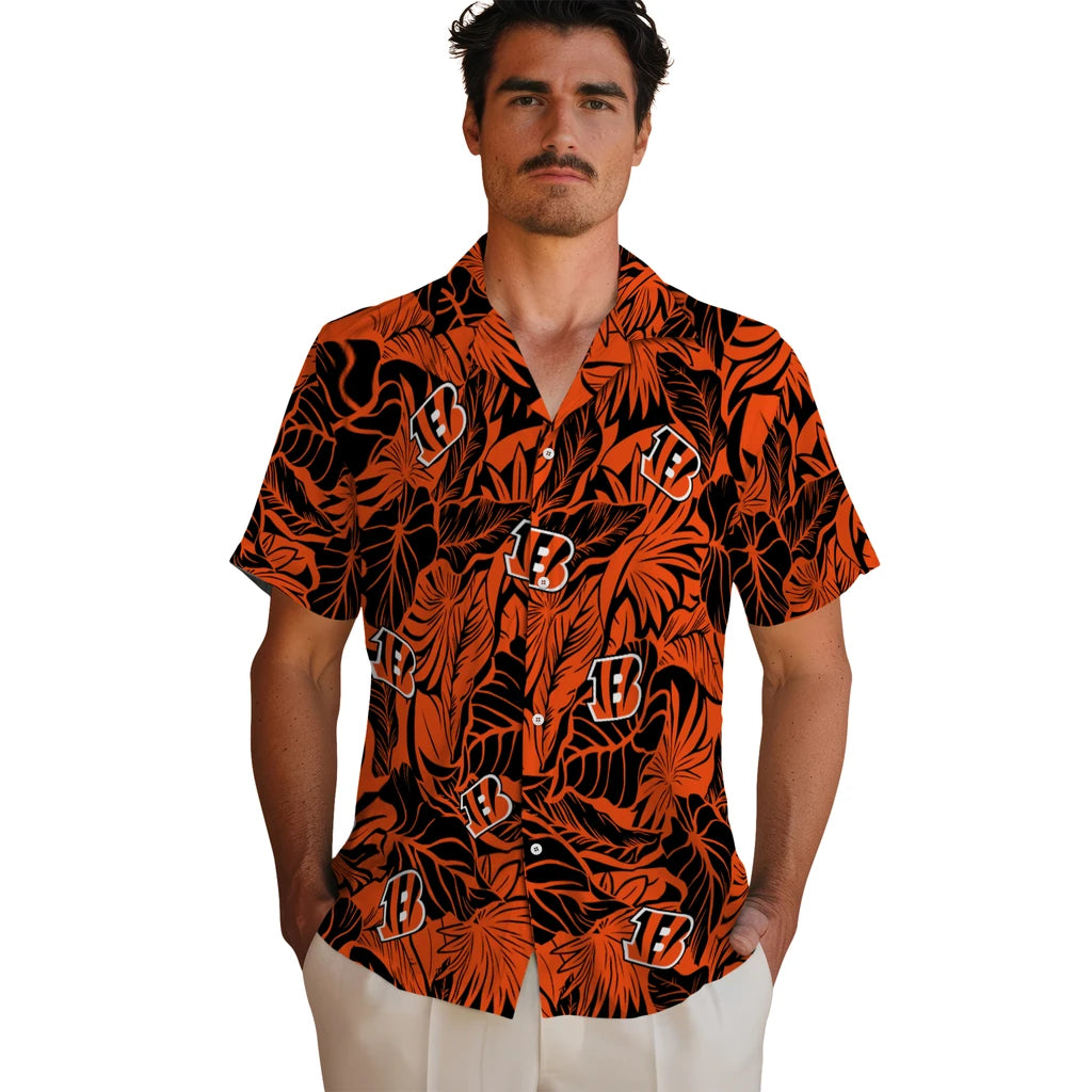 Cincinnati Bengals Hawaiian Shirt - Monstera Layer | Moonbestprint