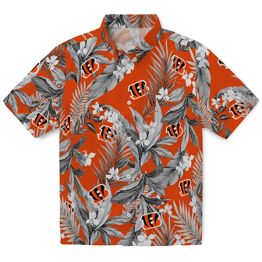 Cincinnati Bengals Hawaiian Shirt - Palm Leaves | Moonbestprint