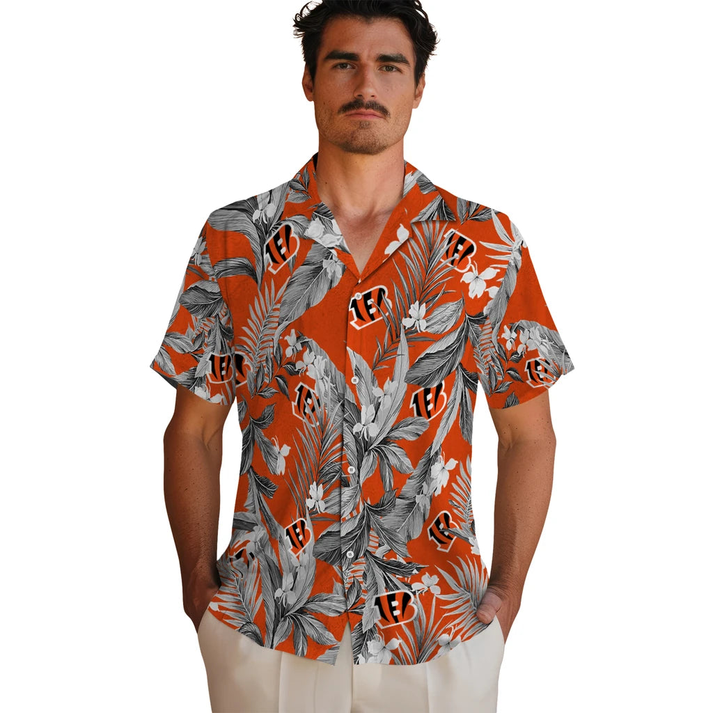 Cincinnati Bengals Hawaiian Shirt - Palm Leaves | Moonbestprint