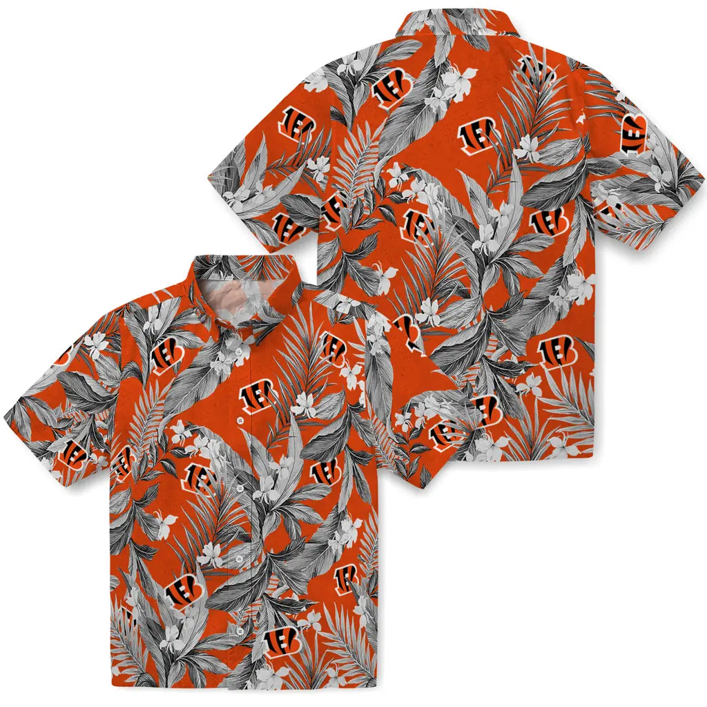 Cincinnati Bengals Hawaiian Shirt - Palm Leaves | Moonbestprint