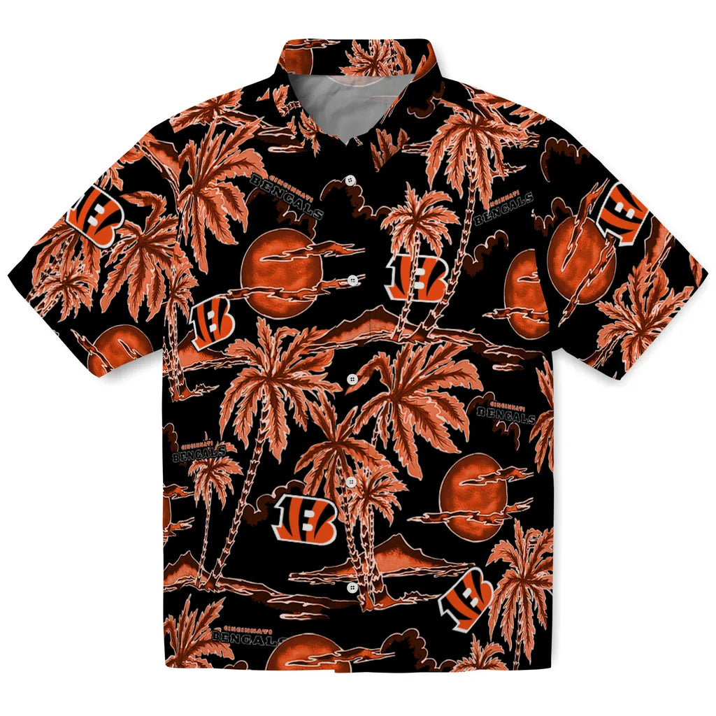 Cincinnati Bengals Hawaiian Shirt - Palm Sunset | Moonbestprint
