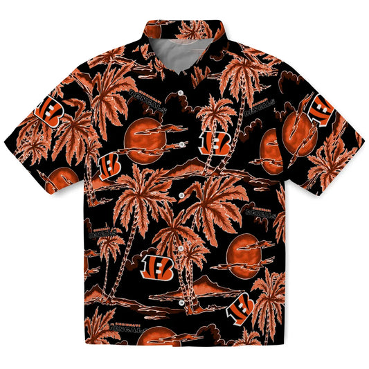 Cincinnati Bengals Hawaiian Shirt - Palm Sunset | Moonbestprint