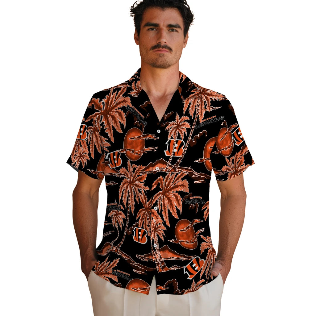 Cincinnati Bengals Hawaiian Shirt - Palm Sunset | Moonbestprint