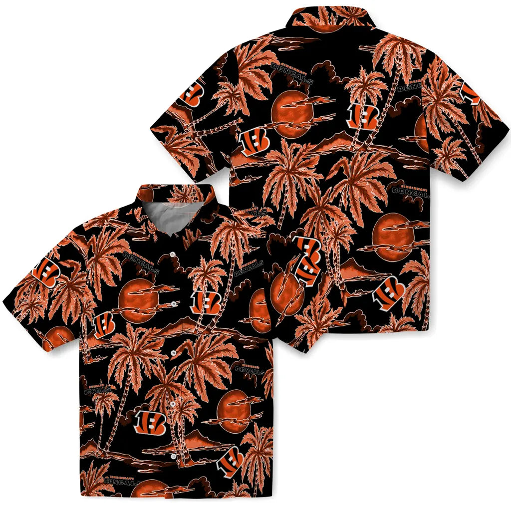 Cincinnati Bengals Hawaiian Shirt - Palm Sunset | Moonbestprint