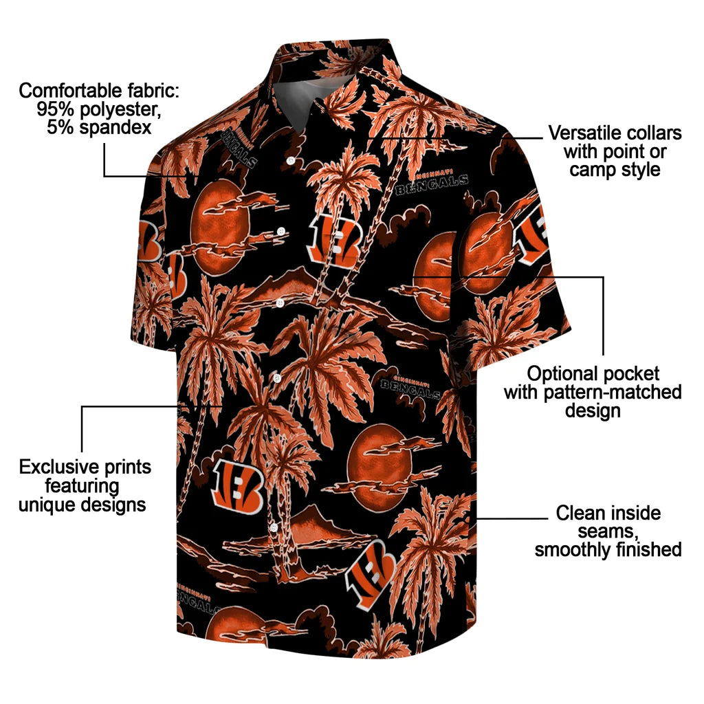 Cincinnati Bengals Hawaiian Shirt - Palm Sunset | Moonbestprint