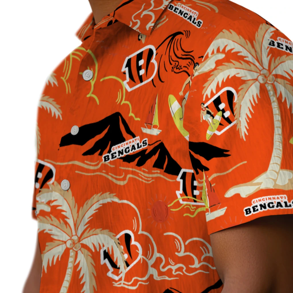 Cincinnati Bengals Hawaiian Shirt - Palm Tree Island | Moonbestprint