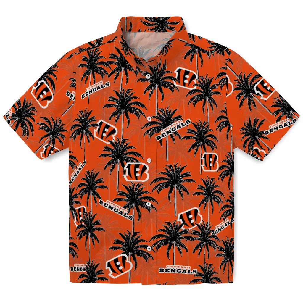 Cincinnati Bengals Hawaiian Shirt - Palm Tree Motif | Moonbestprint