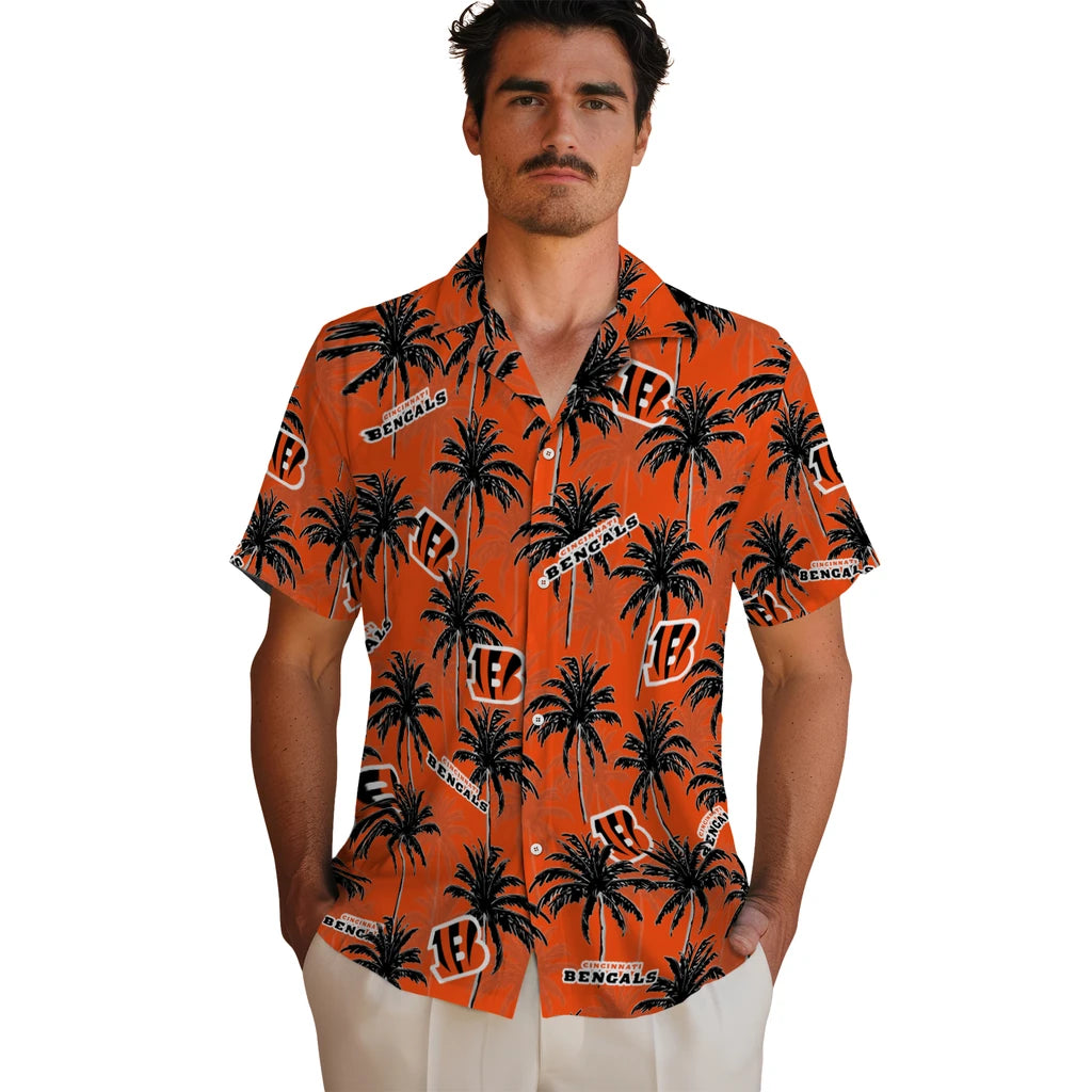 Cincinnati Bengals Hawaiian Shirt - Palm Tree Motif | Moonbestprint