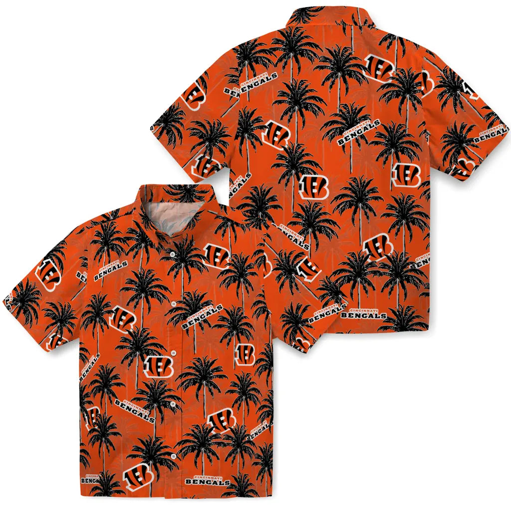 Cincinnati Bengals Hawaiian Shirt - Palm Tree Motif | Moonbestprint