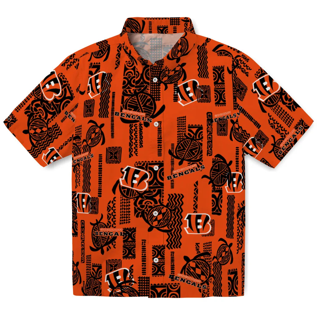 Cincinnati Bengals Hawaiian Shirt - Turtle Lines | Moonbestprint