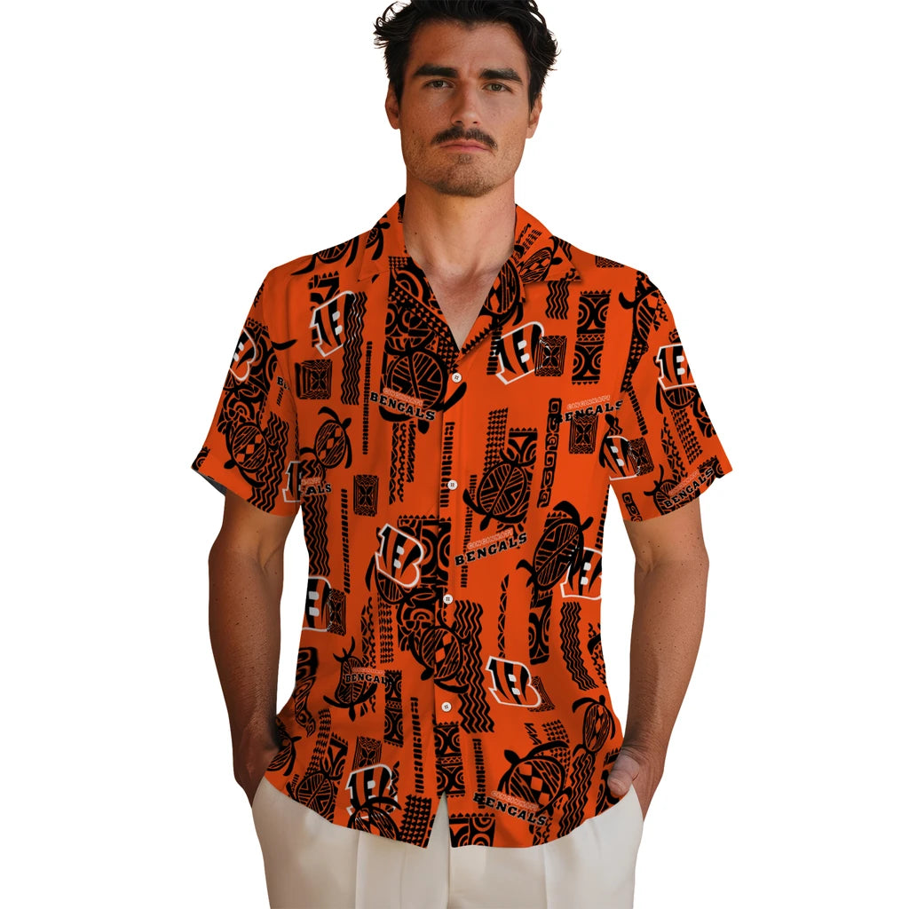 Cincinnati Bengals Hawaiian Shirt - Turtle Lines | Moonbestprint