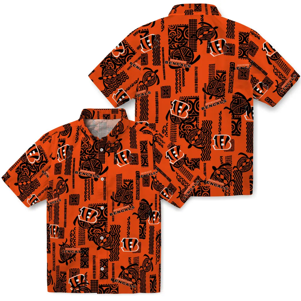 Cincinnati Bengals Hawaiian Shirt - Turtle Lines | Moonbestprint