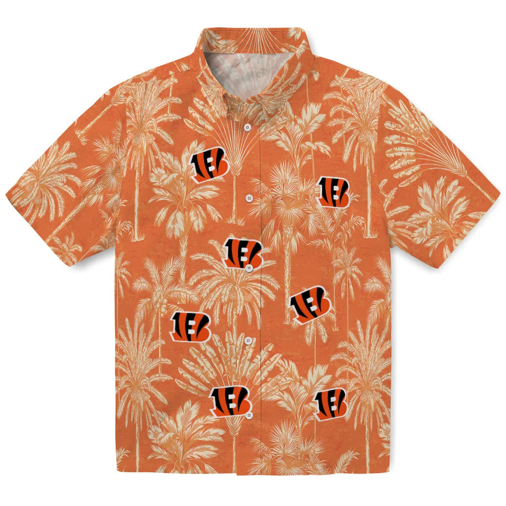 Cincinnati Bengals Hawaiian Shirt - Vintage Palm Tree | Moonbestprint