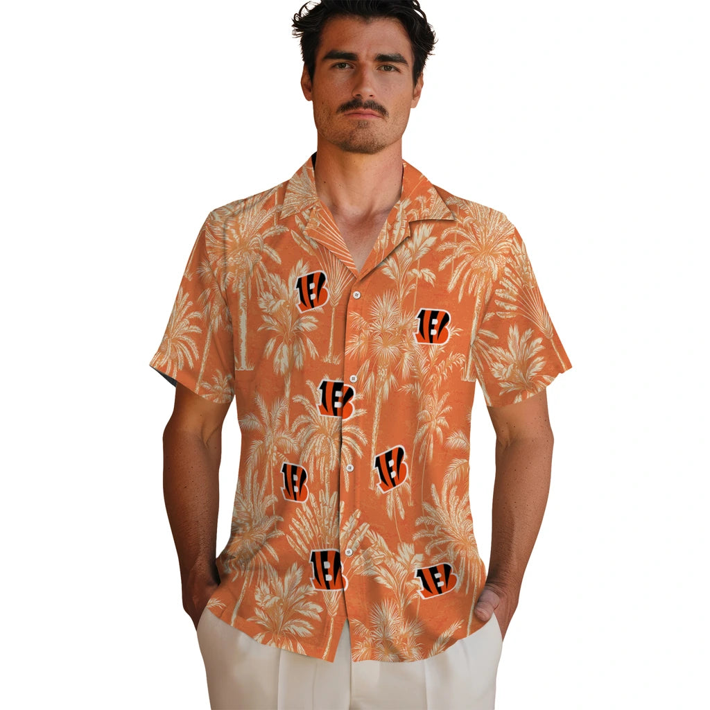 Cincinnati Bengals Hawaiian Shirt - Vintage Palm Tree | Moonbestprint