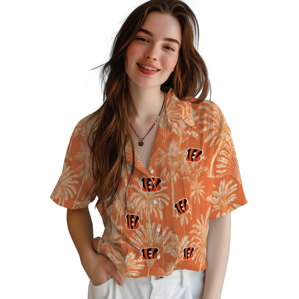 Cincinnati Bengals Hawaiian Shirt - Vintage Palm Tree | Moonbestprint