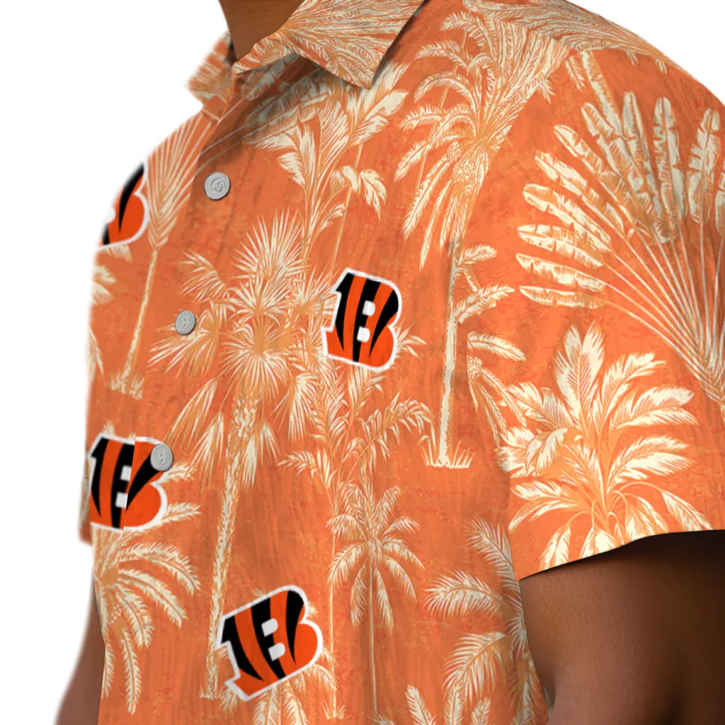 Cincinnati Bengals Hawaiian Shirt - Vintage Palm Tree | Moonbestprint