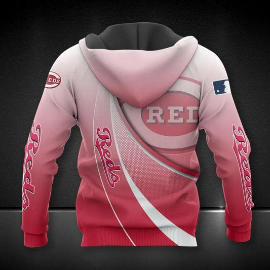 Cincinnati Reds Big Logo 3D MLB All Over Print Hoodie -Moonbestprint