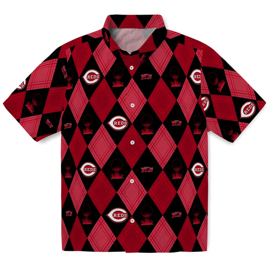 Cincinnati Reds Hawaiian Shirt - Golfing Plaid | Moonbestprint