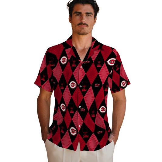 Cincinnati Reds Hawaiian Shirt - Golfing Plaid | Moonbestprint