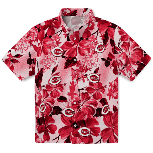 Cincinnati Reds Hawaiian Shirt - Hibiscus Arrangement | Moonbestprint