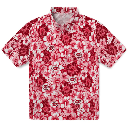 Cincinnati Reds Hawaiian Shirt - Hibiscus Blooms | Moonbestprint