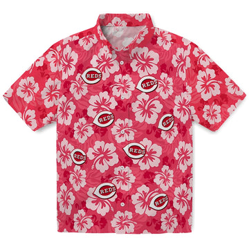 Cincinnati Reds Hawaiian Shirt - Hibiscus Cluster | Moonbestprint