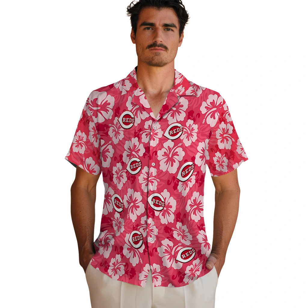 Cincinnati Reds Hawaiian Shirt - Hibiscus Cluster | Moonbestprint