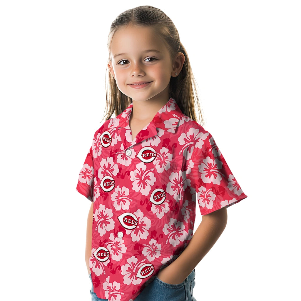 Cincinnati Reds Hawaiian Shirt - Hibiscus Cluster | Moonbestprint