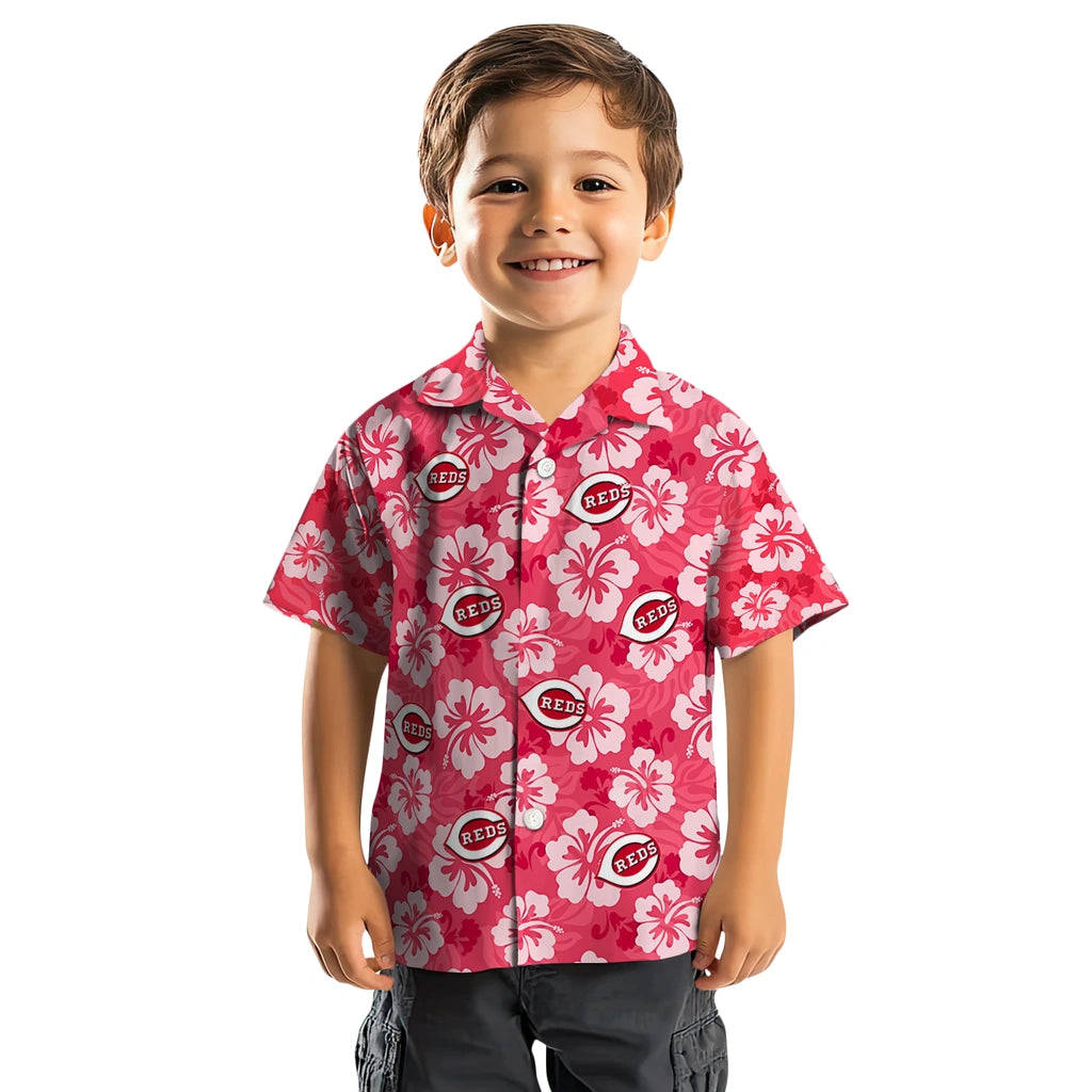 Cincinnati Reds Hawaiian Shirt - Hibiscus Cluster | Moonbestprint