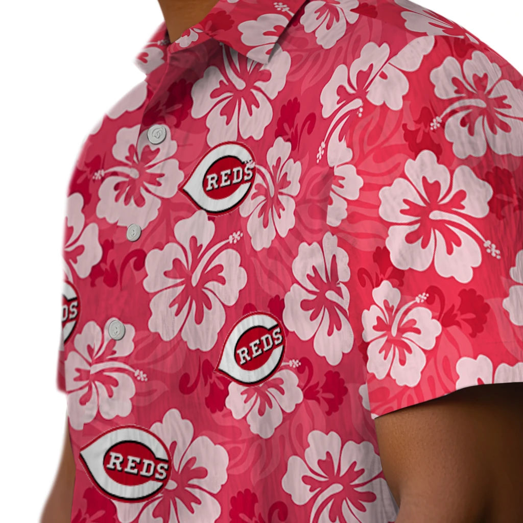 Cincinnati Reds Hawaiian Shirt - Hibiscus Cluster | Moonbestprint