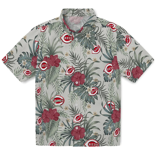 Cincinnati Reds Hawaiian Shirt - Hibiscus Designs | Moonbestprint
