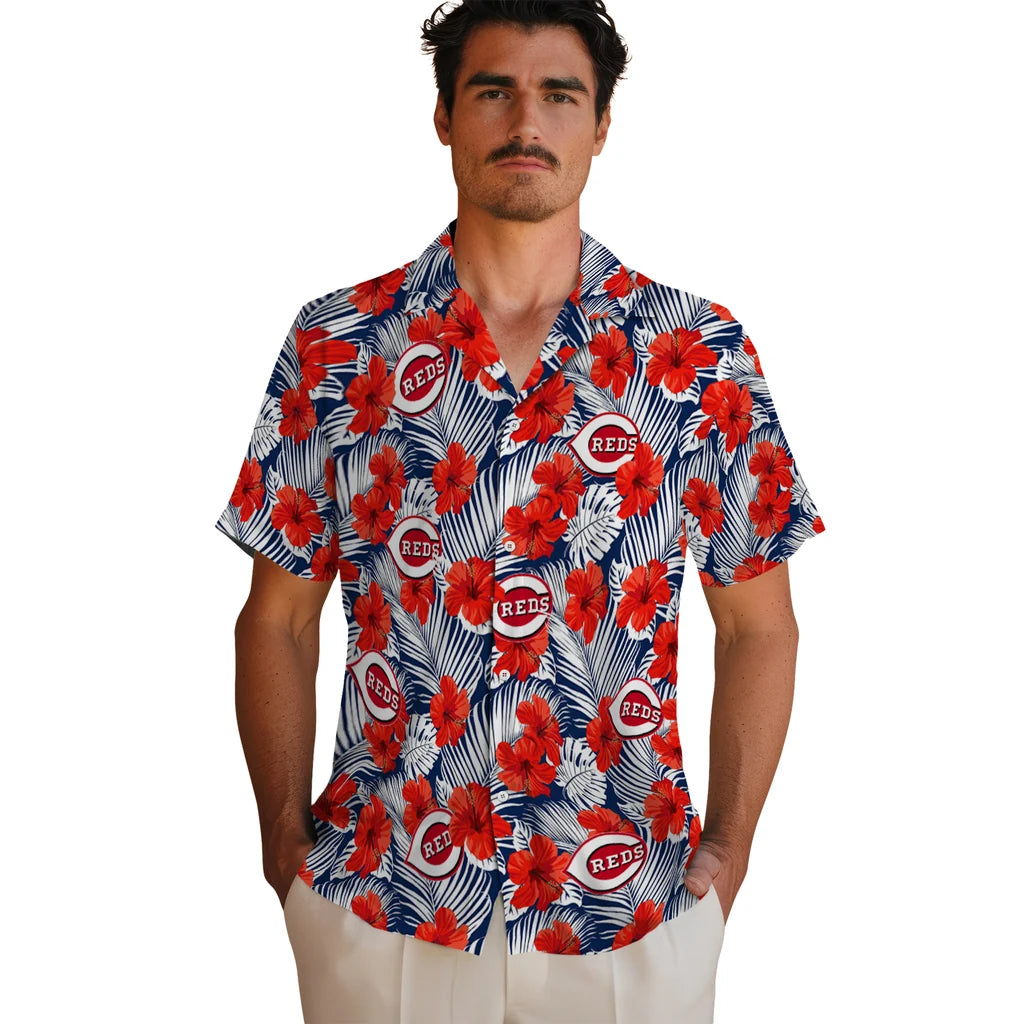 Cincinnati Reds Hawaiian Shirt - Hibiscus Fiesta | Moonbestprint