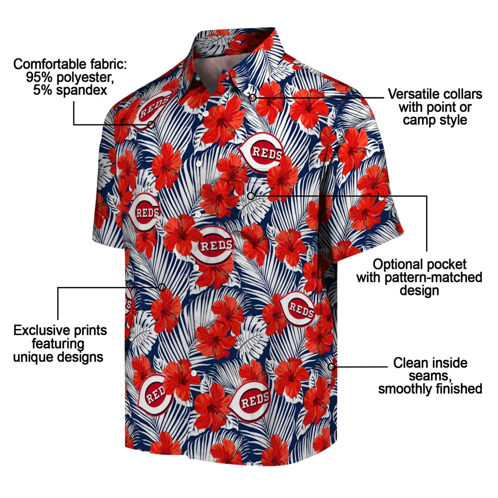 Cincinnati Reds Hawaiian Shirt - Hibiscus Fiesta | Moonbestprint
